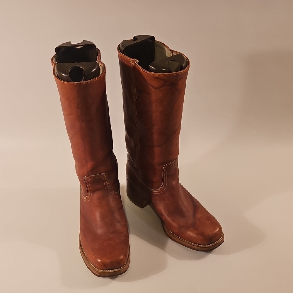Mens Vintage Brown Leather Boots